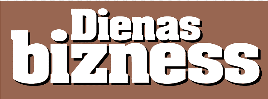 Attēlā redzams "Dienas Bizness" logotips, kurā uz brūna fona lieliem baltiem trekniem burtiem attēlots izdevuma nosaukums.